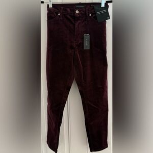 NWT Banana Republic Mid Rise Burgundy Fine Wale Corduroy Pants